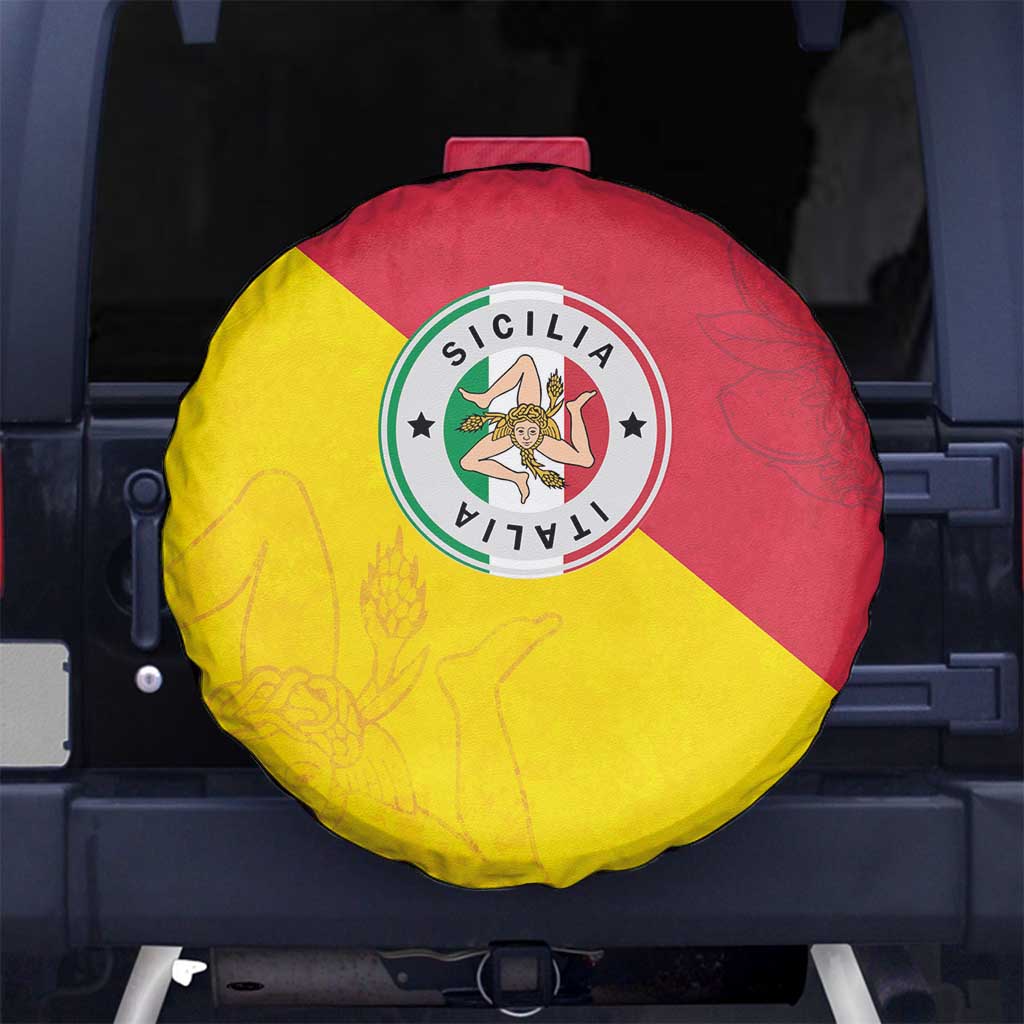 Italy Sicilia Spare Tire Cover Triskeles With Lemons - Wonder Print Shop