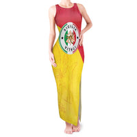 Italy Sicilia Tank Maxi Dress Triskeles With Lemons - Wonder Print Shop