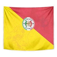 Italy Sicilia Tapestry Triskeles With Lemons - Wonder Print Shop