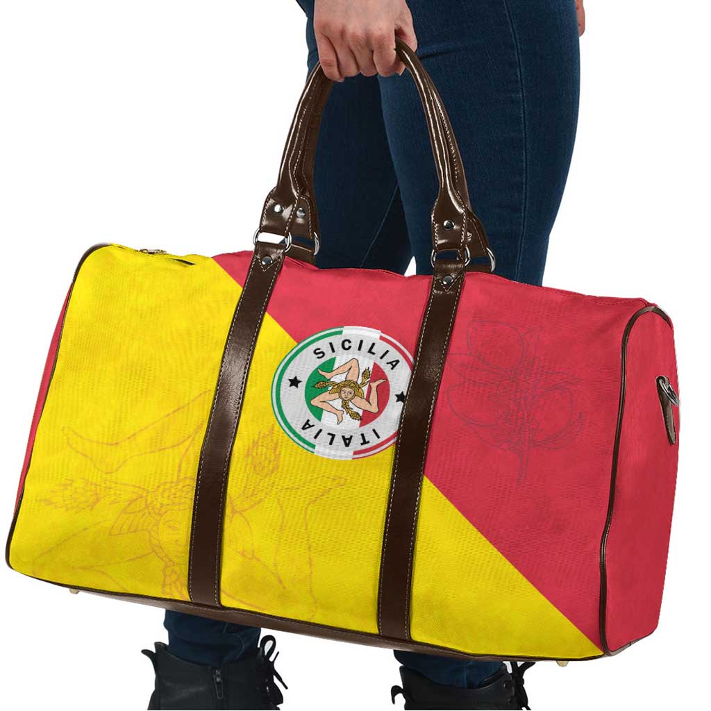 Italy Sicilia Travel Bag Triskeles With Lemons - Wonder Print Shop
