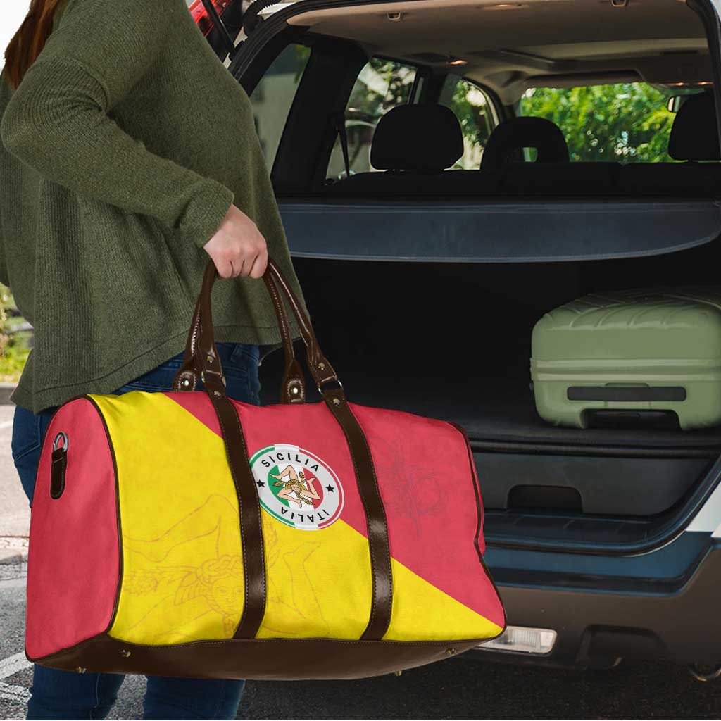 Italy Sicilia Travel Bag Triskeles With Lemons - Wonder Print Shop