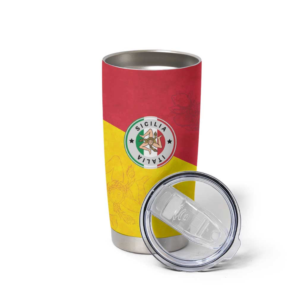 Italy Sicilia Tumbler Cup Triskeles With Lemons - Wonder Print Shop