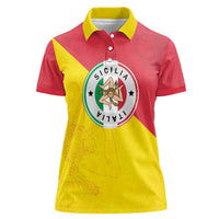 Italy Sicilia Women Polo Shirt Triskeles With Lemons - Wonder Print Shop