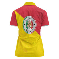 Italy Sicilia Women Polo Shirt Triskeles With Lemons - Wonder Print Shop