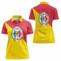 Italy Sicilia Women Polo Shirt Triskeles With Lemons - Wonder Print Shop