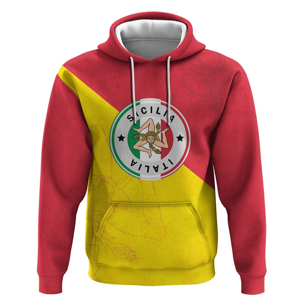 Italy Sicilia Zip Hoodie Triskeles With Lemons - Wonder Print Shop