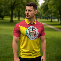 Italy Sicilia Zipper Polo Shirt Triskeles With Lemons - Wonder Print Shop