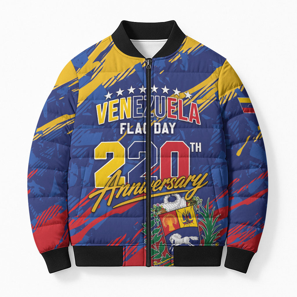 Personalized Venezuela Flag Day Bomber Puffer Jacket 220th Anniversary Heritage Pride