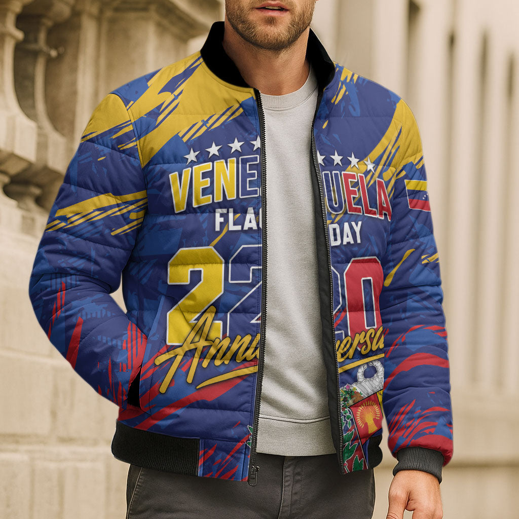 Personalized Venezuela Flag Day Bomber Puffer Jacket 220th Anniversary Heritage Pride