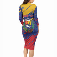 Personalized Venezuela Flag Day Long Sleeve Bodycon Dress 220th Anniversary Heritage Pride