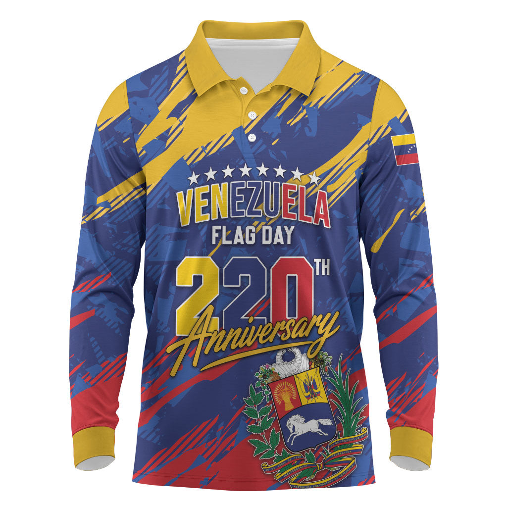 Personalized Venezuela Flag Day Long Sleeve Polo Shirt 220th Anniversary Heritage Pride