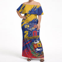 Personalized Venezuela Flag Day Off Shoulder Maxi Dress 220th Anniversary Heritage Pride