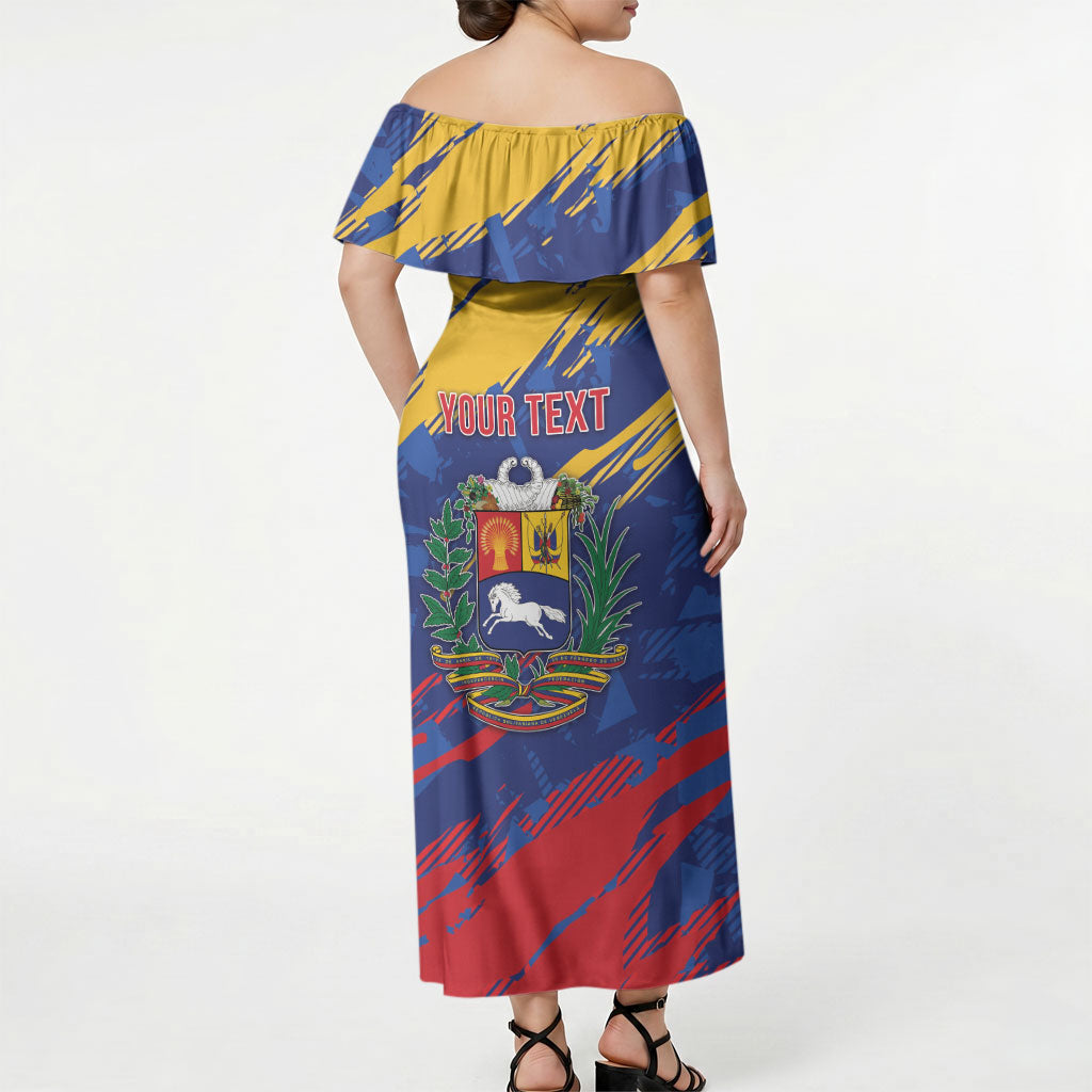 Personalized Venezuela Flag Day Off Shoulder Maxi Dress 220th Anniversary Heritage Pride