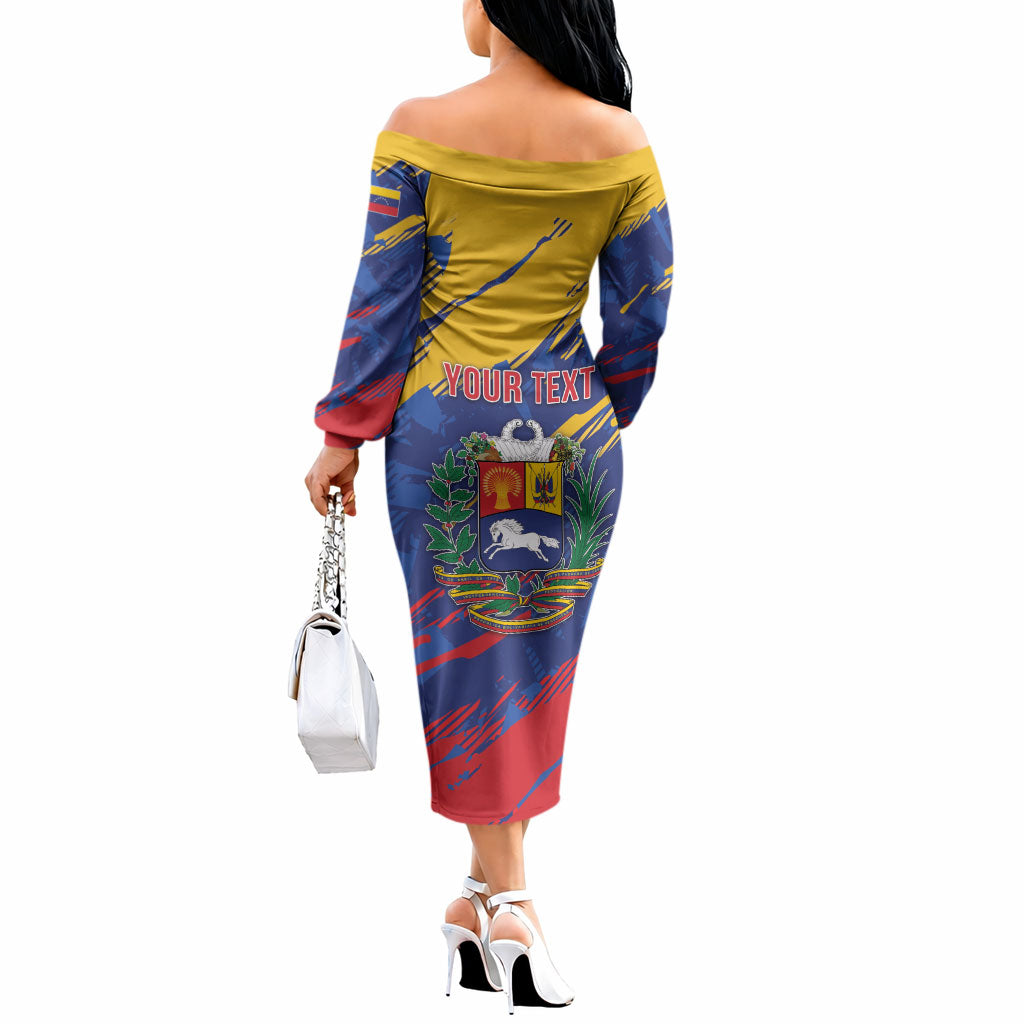 Personalized Venezuela Flag Day Off The Shoulder Long Sleeve Dress 220th Anniversary Heritage Pride