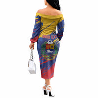 Personalized Venezuela Flag Day Off The Shoulder Long Sleeve Dress 220th Anniversary Heritage Pride