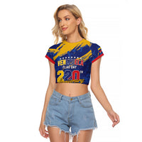 Personalized Venezuela Flag Day Raglan Cropped T Shirt 220th Anniversary Heritage Pride