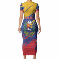 Personalized Venezuela Flag Day Short Sleeve Bodycon Dress 220th Anniversary Heritage Pride
