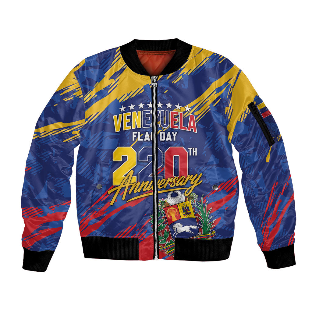 Personalized Venezuela Flag Day Sleeve Zip Bomber Jacket 220th Anniversary Heritage Pride