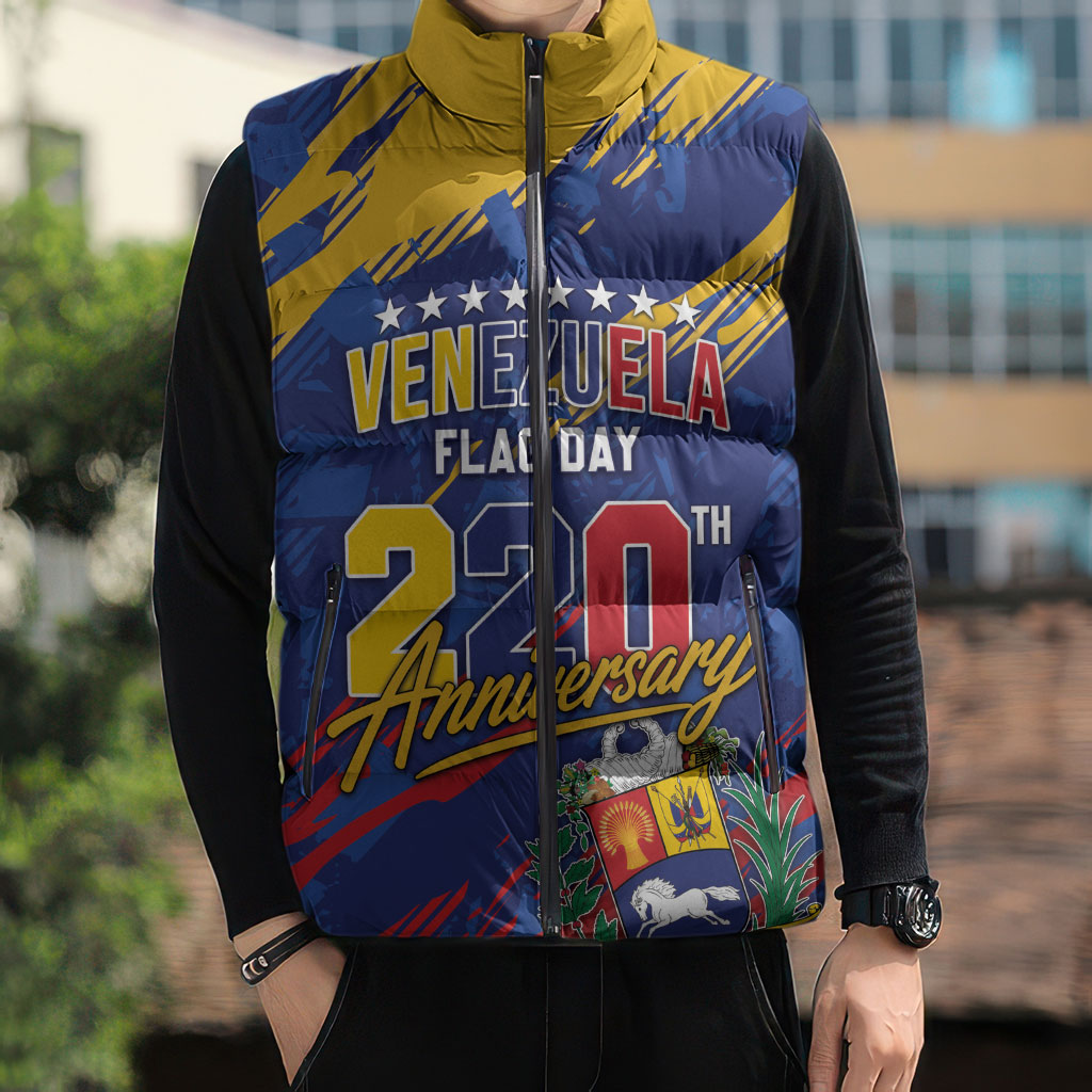 Personalized Venezuela Flag Day Sleeveless Puffer Jacket 220th Anniversary Heritage Pride