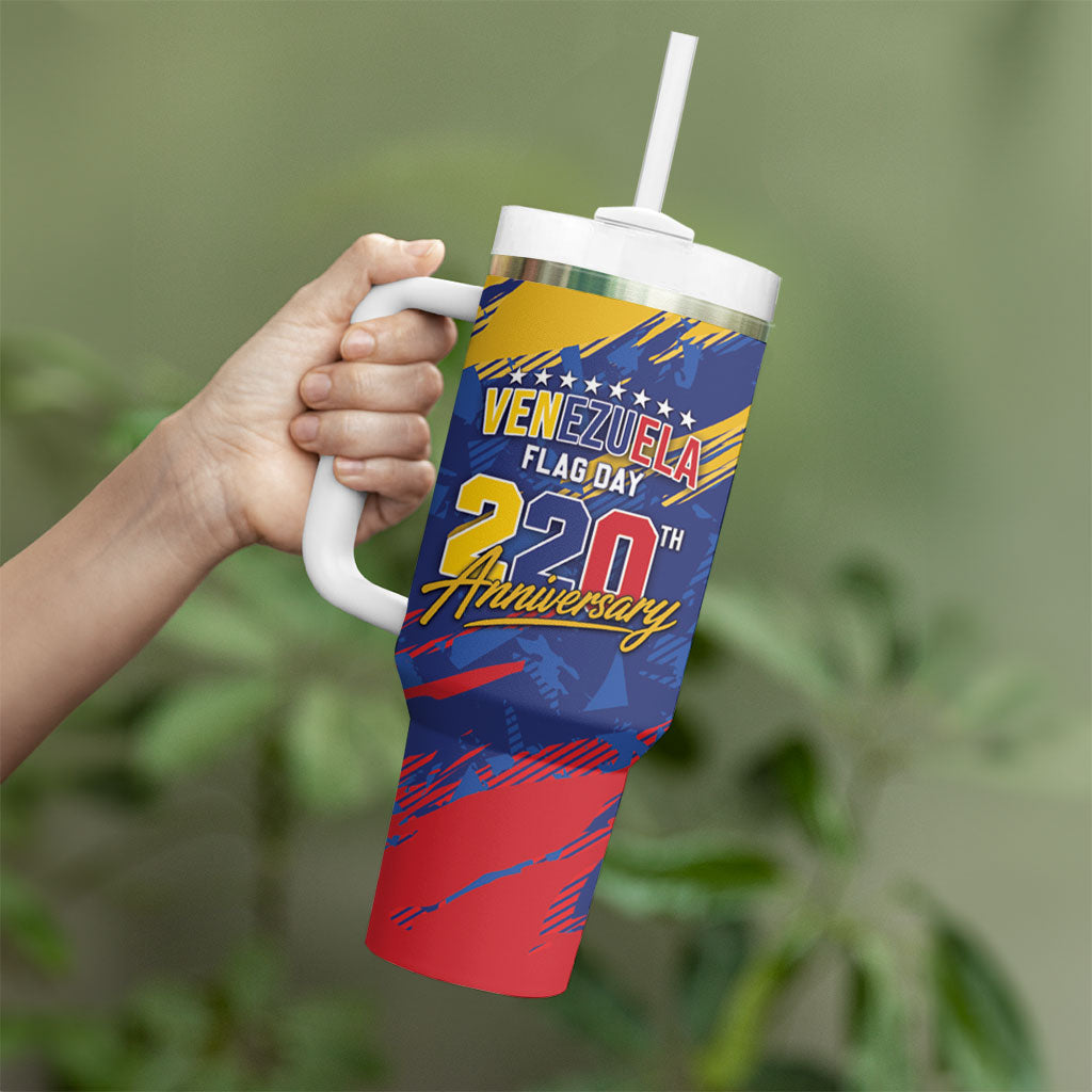 Personalized Venezuela Flag Day Tumbler With Handle 220th Anniversary Heritage Pride