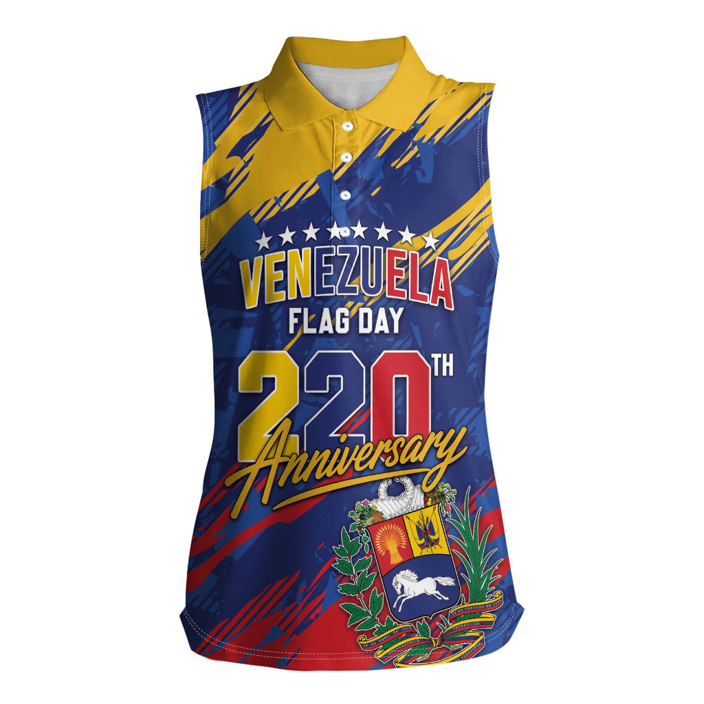 Personalized Venezuela Flag Day Women Sleeveless Polo Shirt 220th Anniversary Heritage Pride
