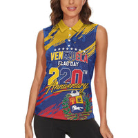 Personalized Venezuela Flag Day Women Sleeveless Polo Shirt 220th Anniversary Heritage Pride