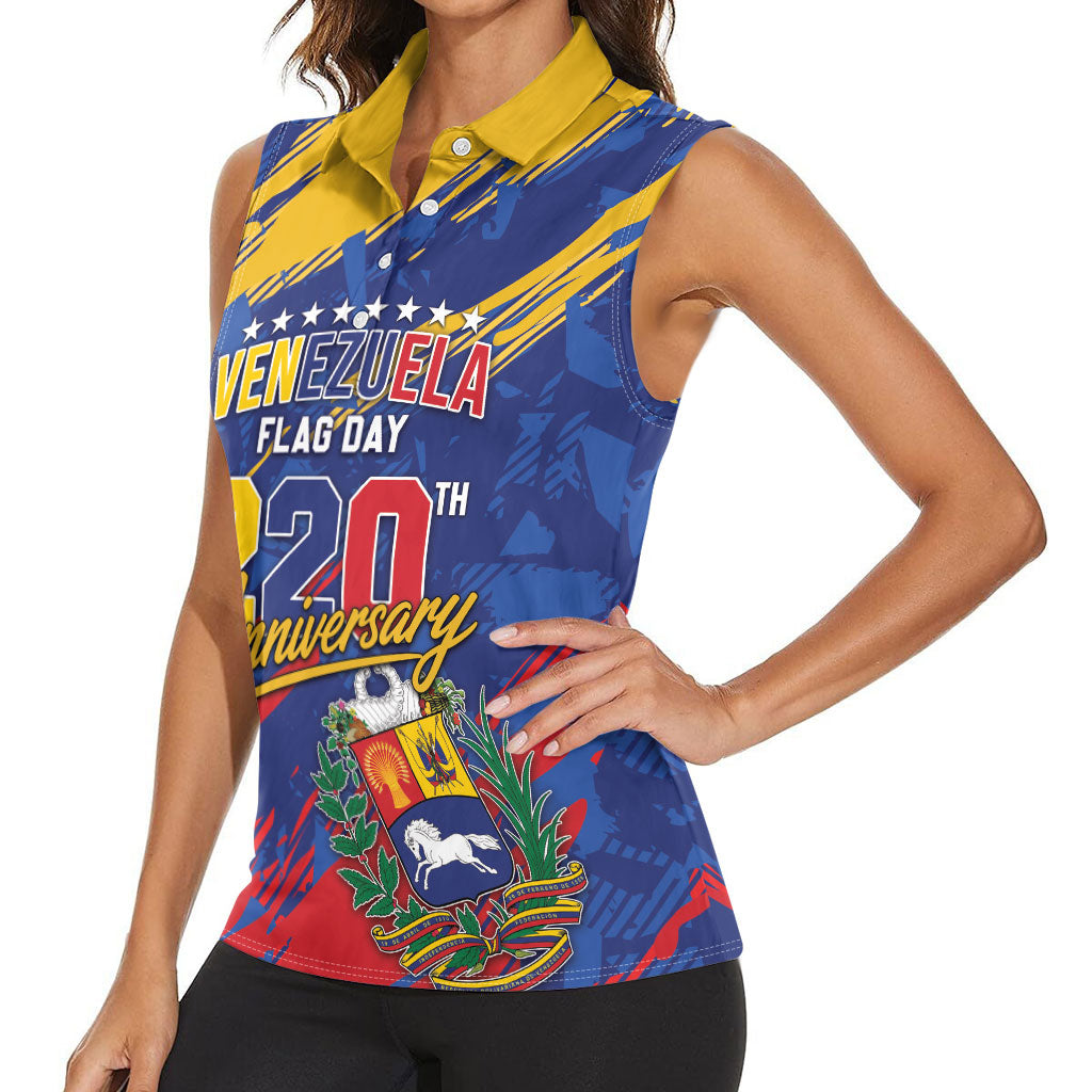 Personalized Venezuela Flag Day Women Sleeveless Polo Shirt 220th Anniversary Heritage Pride