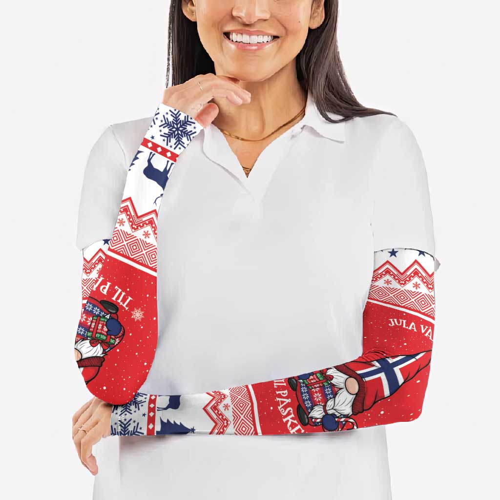 Norway Christmas Arm Sleeves Lovely Nordic Gnome - Wonder Print Shop