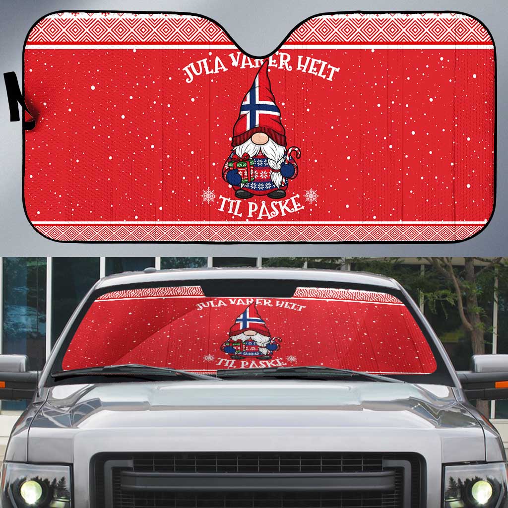 Norway Christmas Auto Sun Shade Lovely Nordic Gnome - Wonder Print Shop