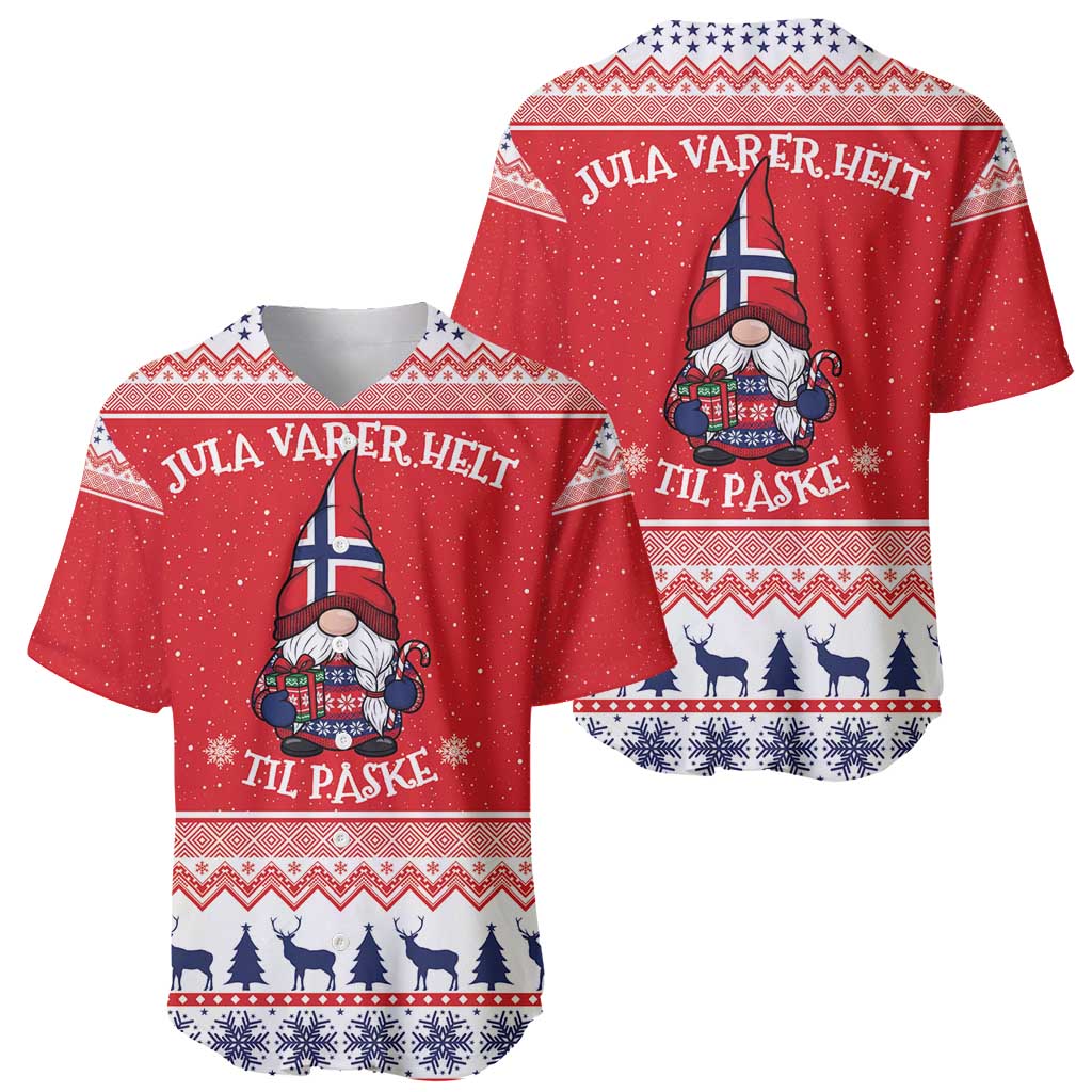 Norway Christmas Baseball Jersey Lovely Nordic Gnome - Wonder Print Shop