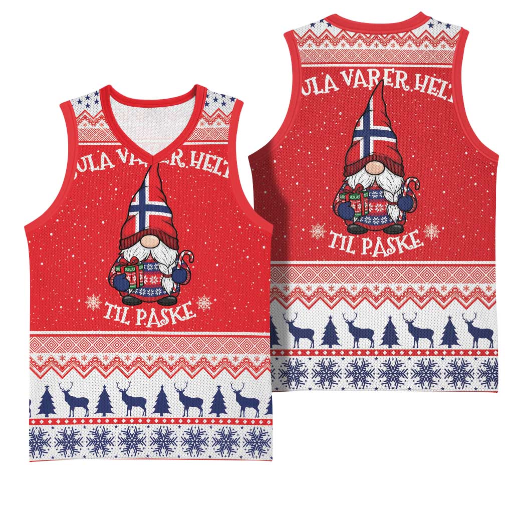 Norway Christmas Basketball Jersey Lovely Nordic Gnome - Wonder Print Shop