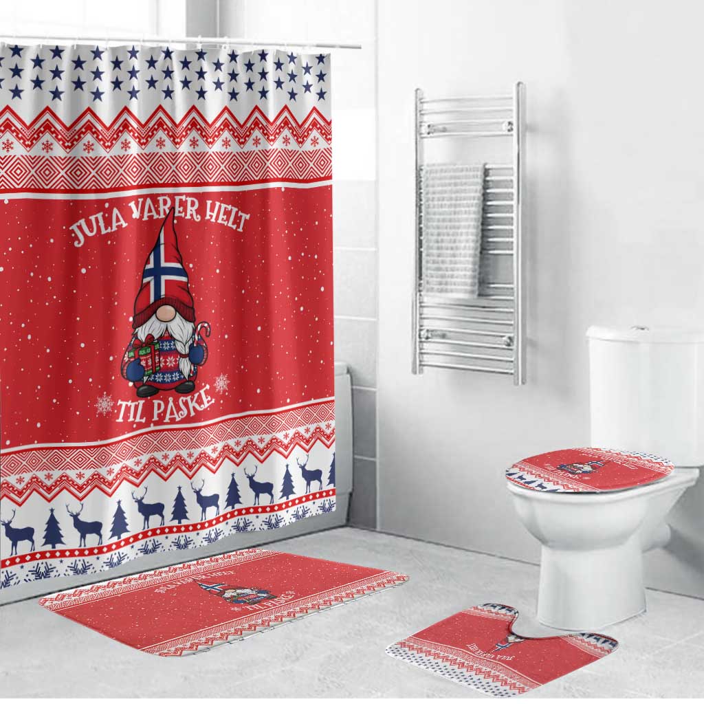 Norway Christmas Bathroom Set Lovely Nordic Gnome - Wonder Print Shop