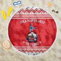Norway Christmas Beach Blanket Lovely Nordic Gnome - Wonder Print Shop