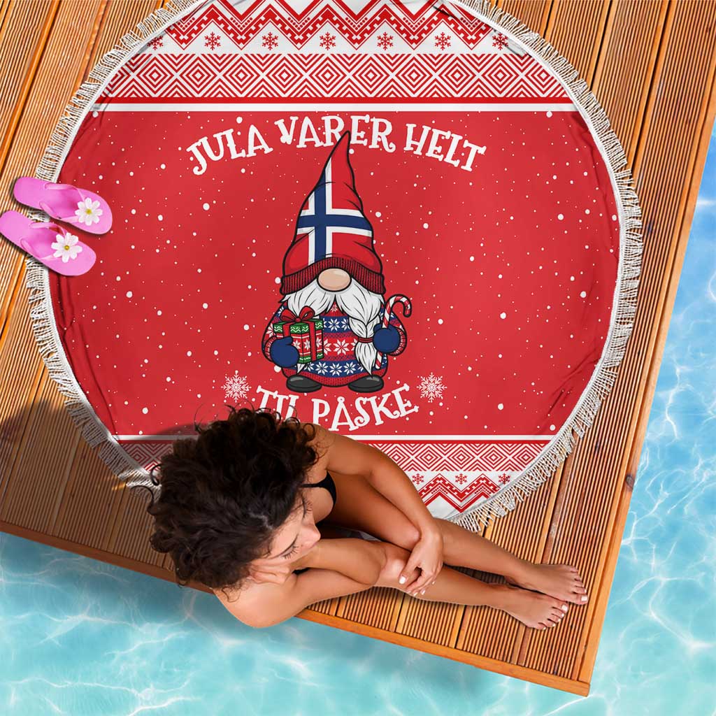 Norway Christmas Beach Blanket Lovely Nordic Gnome - Wonder Print Shop