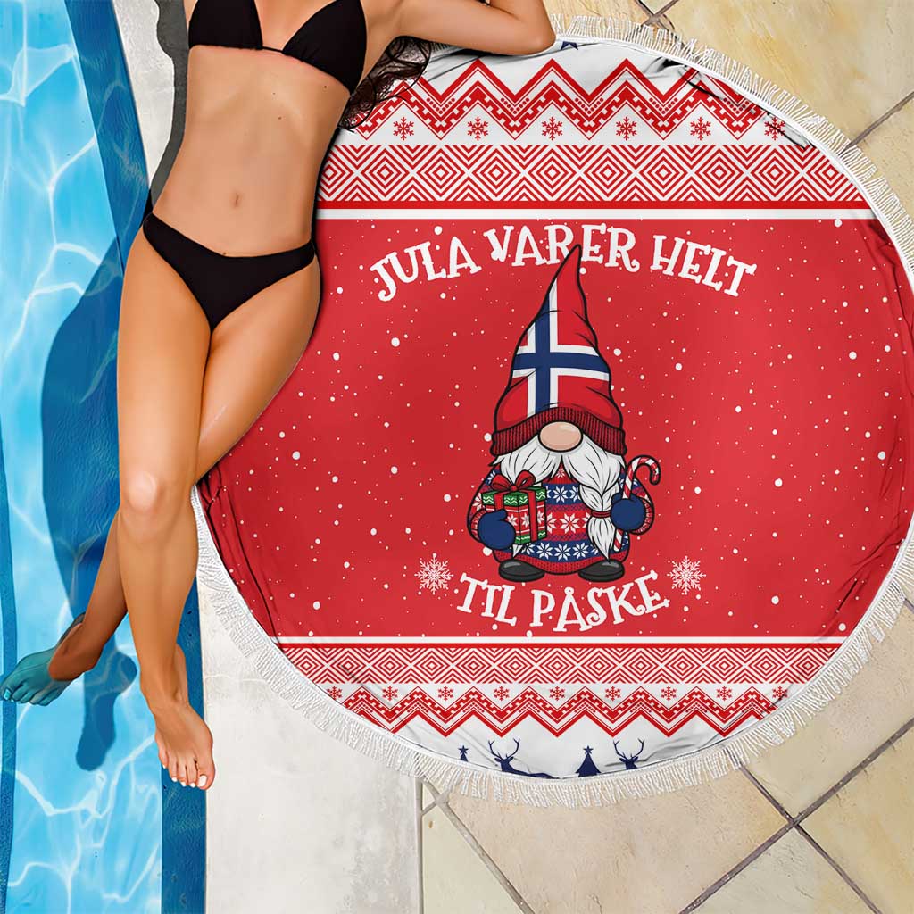 Norway Christmas Beach Blanket Lovely Nordic Gnome - Wonder Print Shop