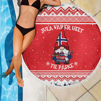 Norway Christmas Beach Blanket Lovely Nordic Gnome - Wonder Print Shop