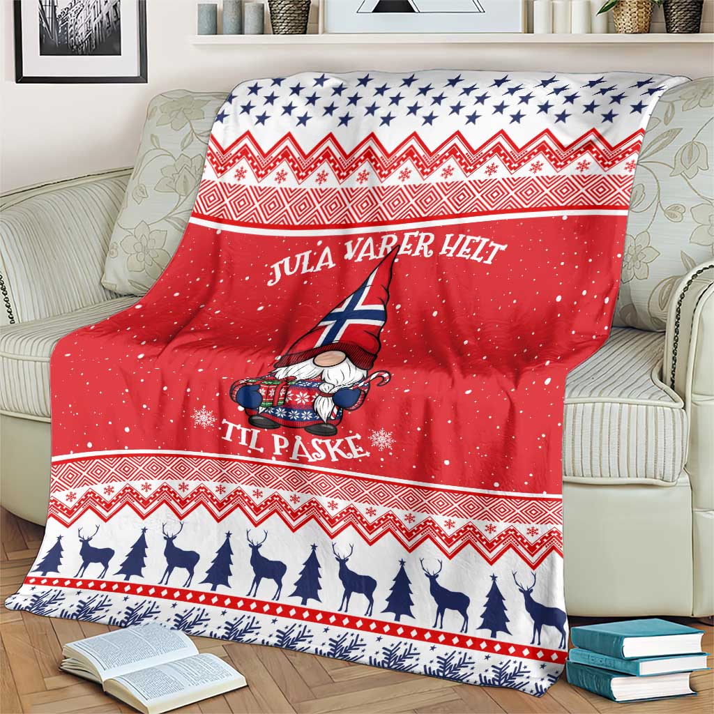 Norway Christmas Blanket Lovely Nordic Gnome - Wonder Print Shop