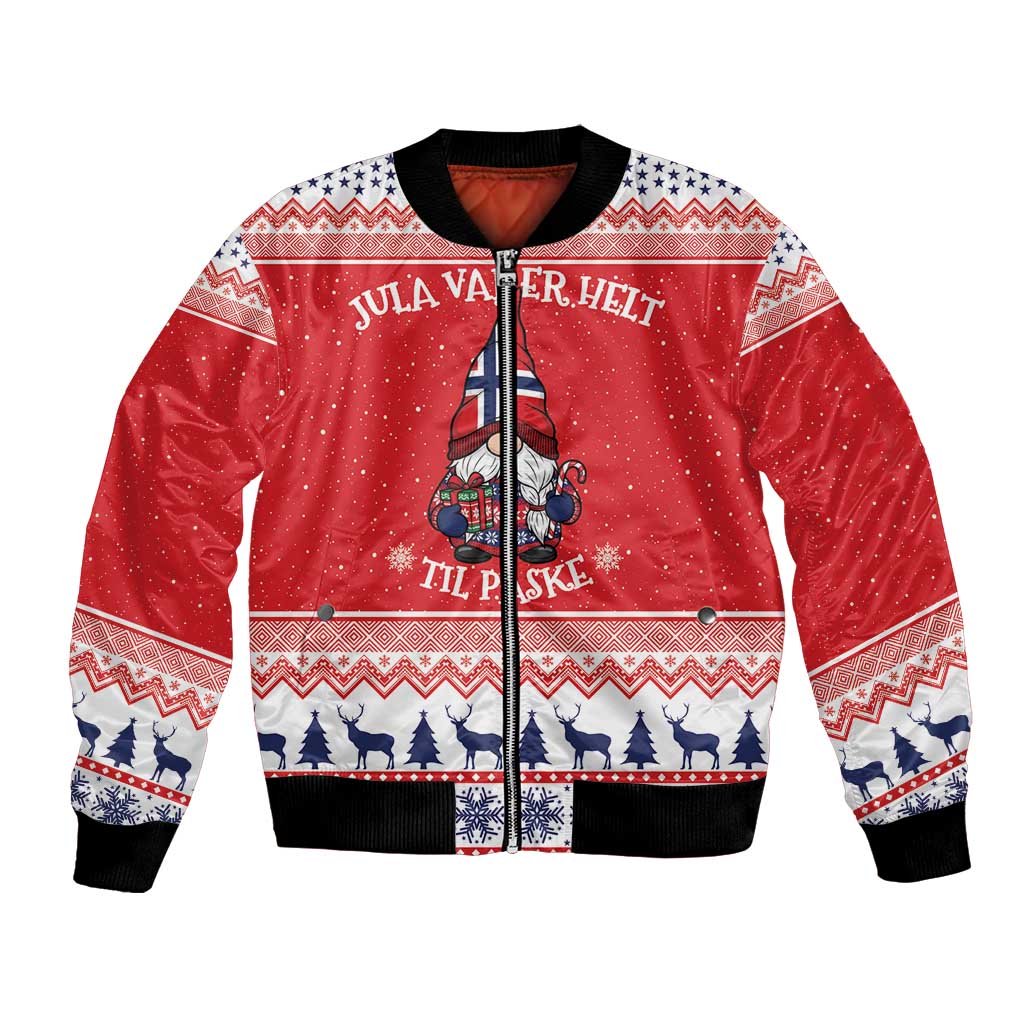Norway Christmas Bomber Jacket Lovely Nordic Gnome - Wonder Print Shop