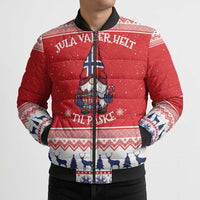 Norway Christmas Bomber Puffer Jacket Lovely Nordic Gnome - Wonder Print Shop