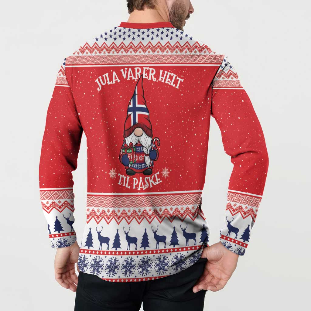 Norway Christmas Button Sweatshirt Lovely Nordic Gnome - Wonder Print Shop