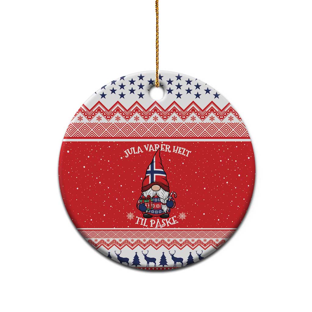 Norway Christmas Ceramic Ornament Lovely Nordic Gnome - Wonder Print Shop