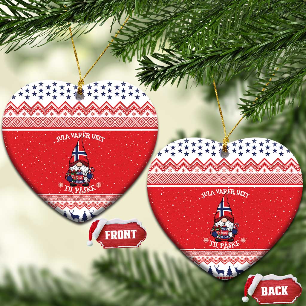 Norway Christmas Ceramic Ornament Lovely Nordic Gnome - Wonder Print Shop