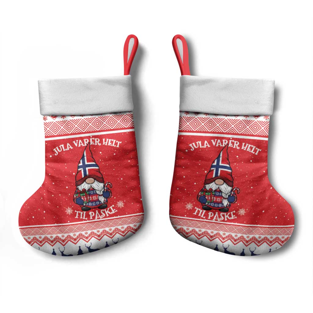 Norway Christmas Stocking Lovely Nordic Gnome - Wonder Print Shop