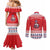 Norway Christmas Couples Matching Mermaid Dress and Long Sleeve Button Shirt Lovely Nordic Gnome - Wonder Print Shop