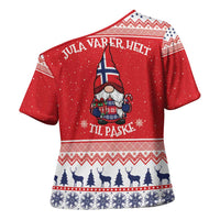 Norway Christmas Cross Shoulder Shirt Lovely Nordic Gnome - Wonder Print Shop