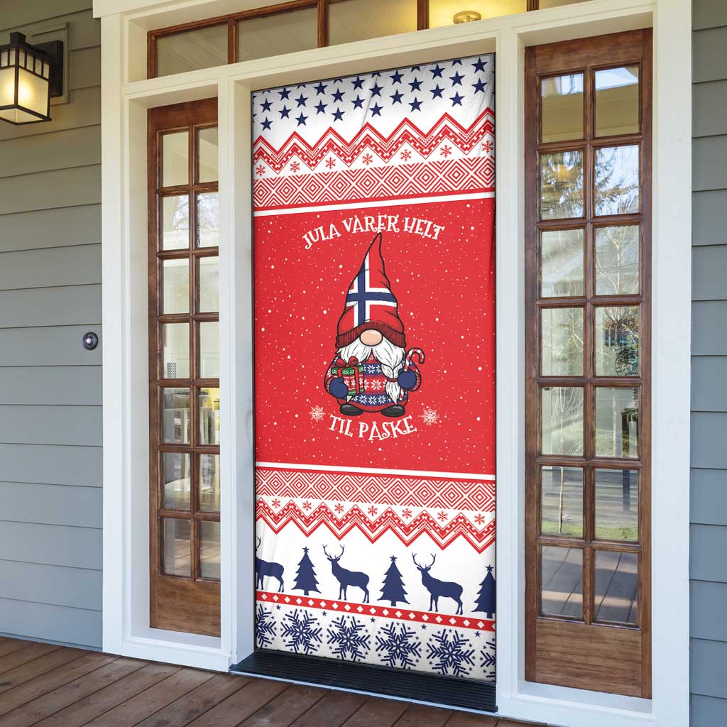Norway Christmas Door Cover Lovely Nordic Gnome - Wonder Print Shop