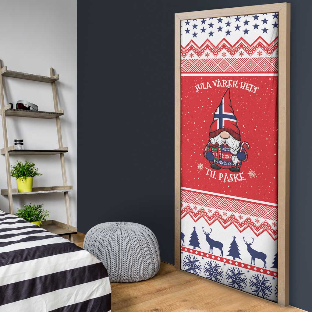 Norway Christmas Door Cover Lovely Nordic Gnome - Wonder Print Shop