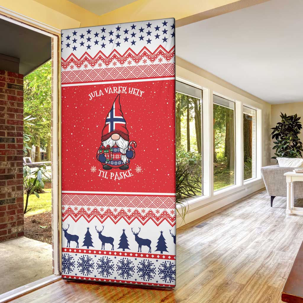 Norway Christmas Door Cover Lovely Nordic Gnome - Wonder Print Shop