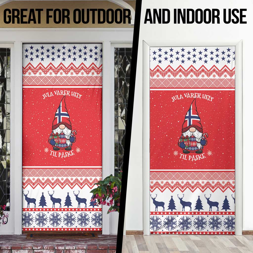 Norway Christmas Door Cover Lovely Nordic Gnome - Wonder Print Shop