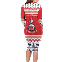 Norway Christmas Family Matching Long Sleeve Bodycon Dress and Hawaiian Shirt Lovely Nordic Gnome - Wonder Print Shop